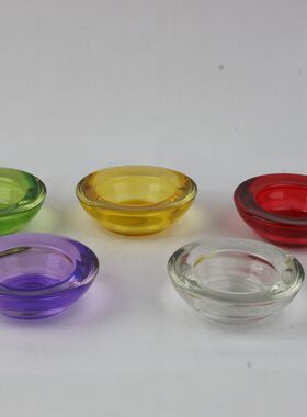 小飞碟玻璃烛台彩色婚庆生日酥油灯茶蜡香味蜡烛简约现代掌柜推荐