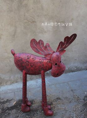 美式乡村风复古做旧油画家居装饰