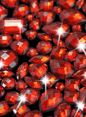 大红色无孔亚克力平底钻雪地棉婚鞋皮包帽手工diy粘钻配件材料