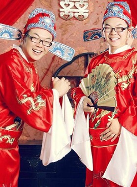 状元服装驸马装榜眼探花金榜财神服古装帽子凤冠霞配佩帔财神帽盔