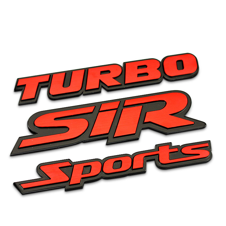 汽车创意改装车贴 涡轮增压turbo车标 sport金属车身贴 SIR车