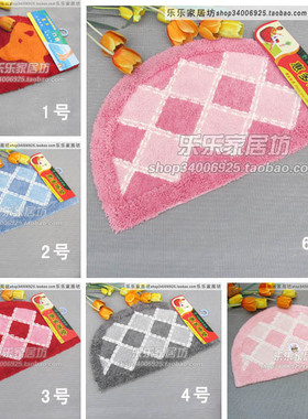 惠多地垫★植绒半圆地垫/门垫/防滑垫/门厅垫/地毯40*63cm红色