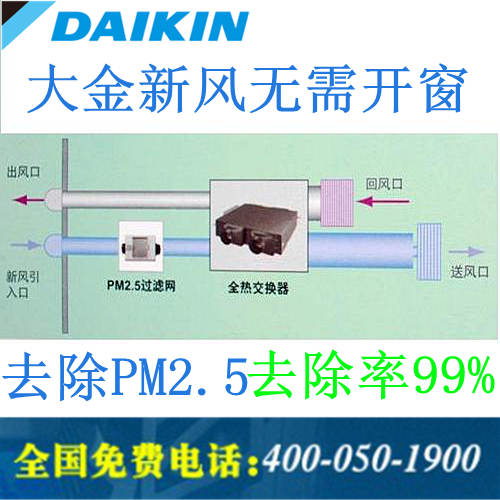 大金新风系统新风机全热交换器去除PM2.5去除率99%大金IAQ150GP