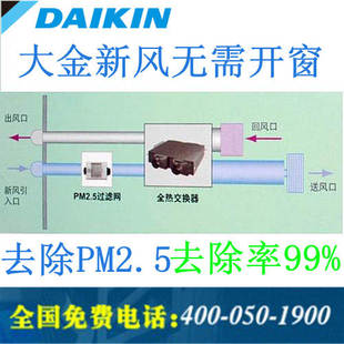 大金新风换气机 新风系统IAQ200LP 99%去除PM2.5 大金全热交换器