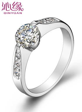 沁缘首饰品生日礼物可刻字银戒指