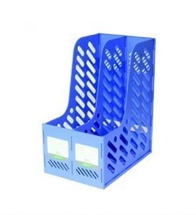 文件架 杂志架 华杰文具组合式二联杂志架H328 蓝色