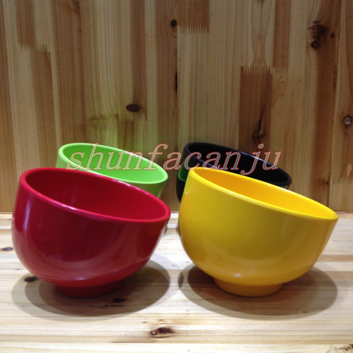 高档加厚斜口碗密胺餐具