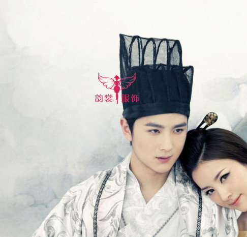 古装男头冠 黑色古装发冠婚庆影楼气质写真文雅秀才书生帽 冠帽