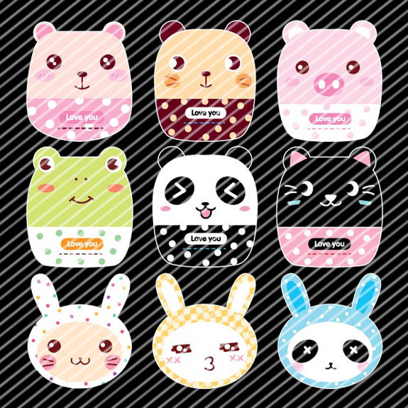 店主原创可爱卡通头像可爱表情可爱动物装饰图案矢量图素材图115