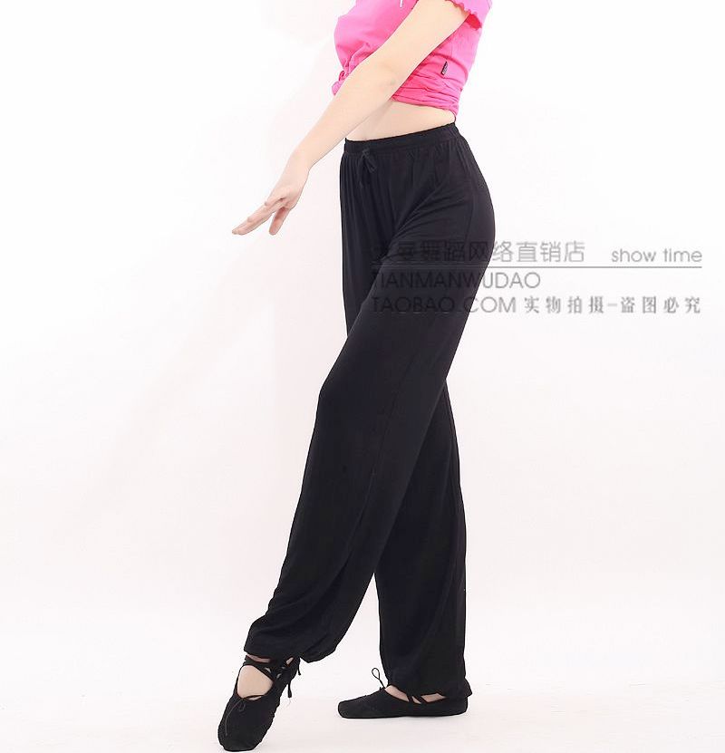 瑜伽抽带舞蹈练功服裤灯笼裤抽带裤女长舞裤广场舞裤形体裤健身裤