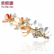 Ya na rhinestone Barrettes Korea Barrette Korean spring clip hairpin cross clip top clip hair accessories Q0033