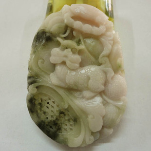 玉如意 南阳独山玉吊坠貔貅粉红色料南阳独玉挂件皮休