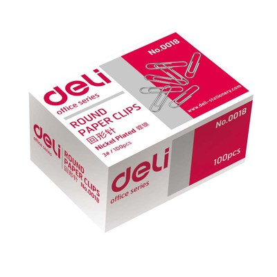 得力-回形针 0018 银色金属 别针财务办用品 一盒价