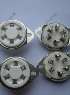 陶瓷GZC6-2六脚电子管镀银管座正面装 适WE310A 58 2A5 6C6 6D6等