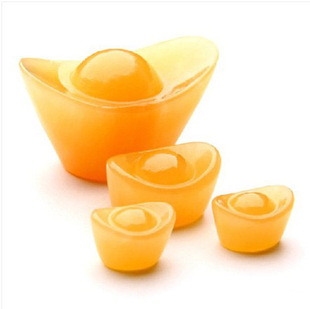 仿黄玉石元宝摆件天然招财镇宅金元宝工艺品财神爷聚宝盆风水摆设