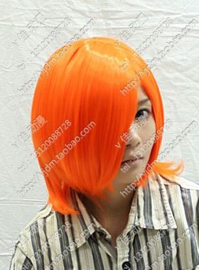 海贼王 娜美nami橘红色cosplay假发假毛 音无结弦/橙色 收脸 短发