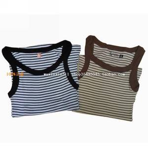三枪舒木尔横条纹灯芯女士打底背心30518A0显瘦贴身弹性大保暖