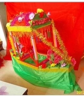社火旱船舞龙舞狮道具花船扭秧歌