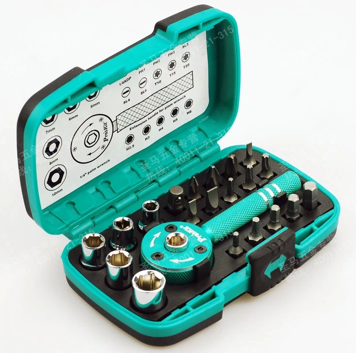 【台湾宝工】 22件套棘轮套筒 起子组 螺丝批螺丝刀套装 SD-2319M