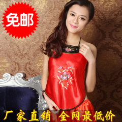 Thêu tạp dề bộ dành cho người lớn red tạp dề ladies đồ lót sexy đồ ngủ set quốc gia trang phục hiển thị