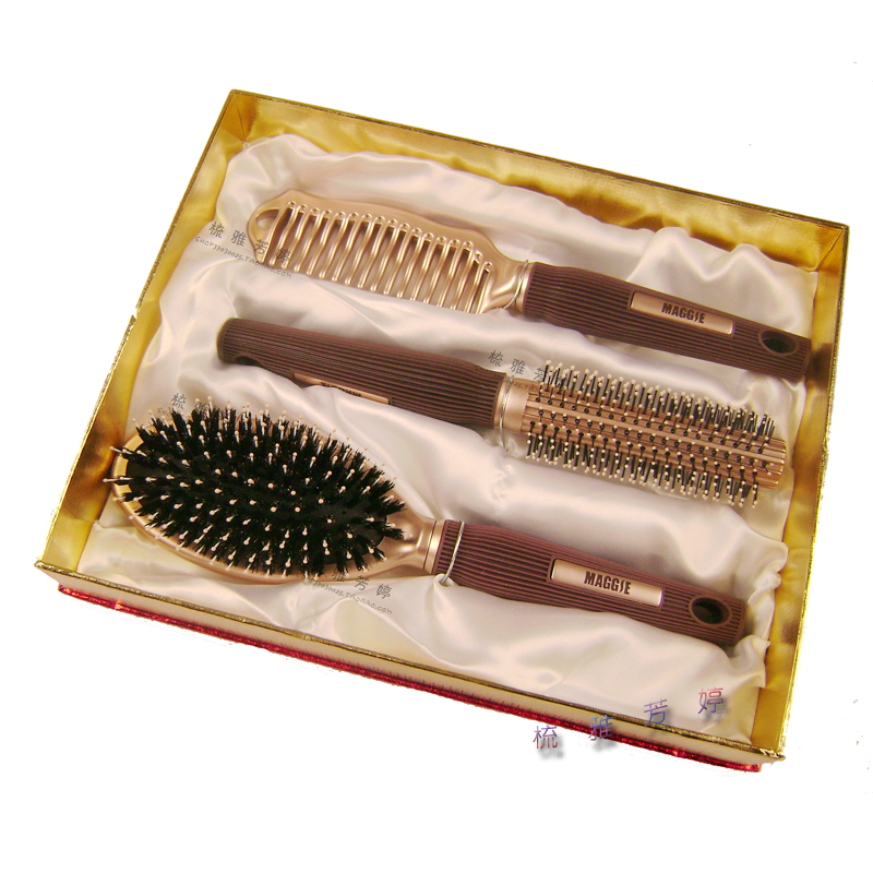 玫姬高档猪鬃毛礼盒美发造型包邮