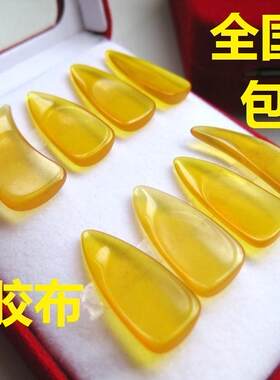 包邮 送古筝胶布专业凹槽琥珀色仿天然古筝指甲8片成人儿童送胶布