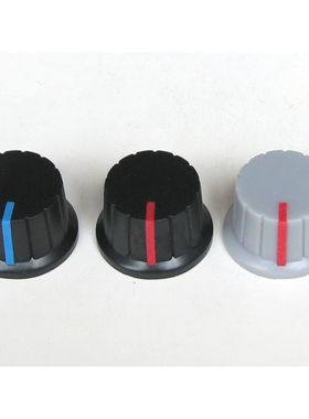 新料环保ABS塑胶旋钮 红色蓝色指示花轴旋钮 直径24mm 高15mm 孔6