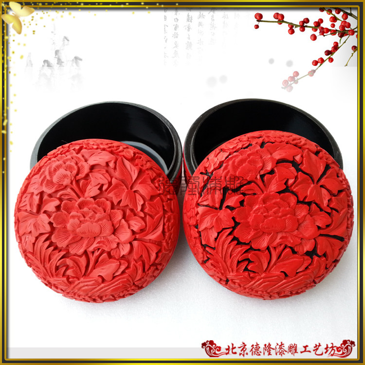 首饰盒雕漆北京德隆漆雕工艺坊