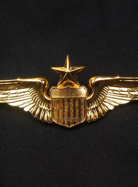 金色 中级飞行章 USAF 飞行员胸章 技能章 徽章