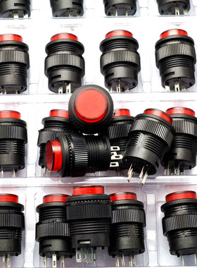 带灯自锁开关按钮开关/R16-503AD 圆形16MM 3A/250V红色