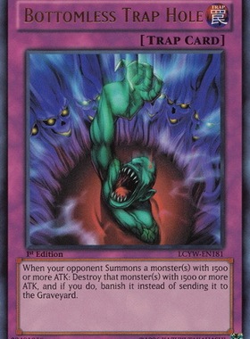 游戏王 美版 正版 - 奈落的落穴 Bottomless Trap Hole/金闪/LCYW