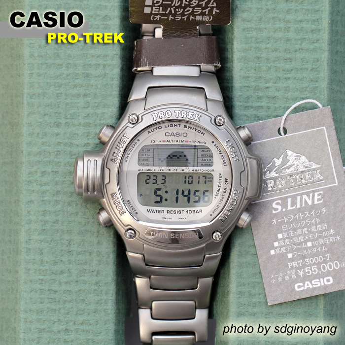 CASIO卡西欧 PRT-3000-7 全不锈钢 旋盖 MRG登山怪兽表 全新结束