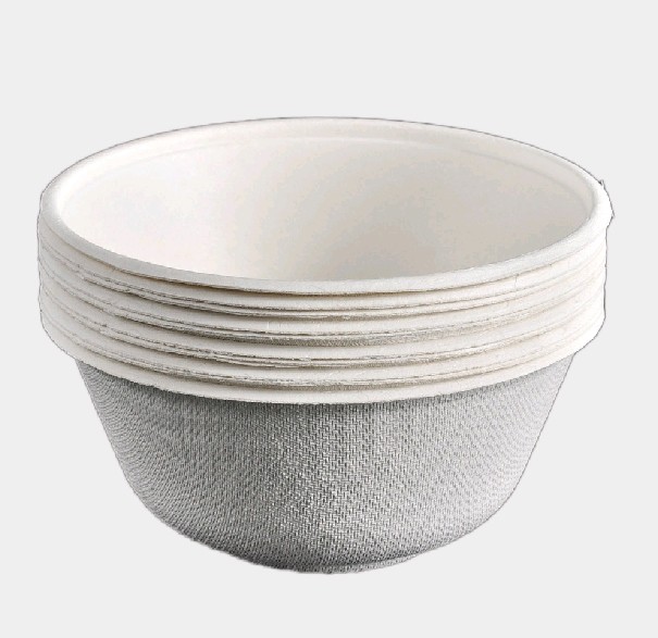 整箱包邮双鱼一次性纸碗可降解环保纸碗纸浆快餐碗打包碗300ml