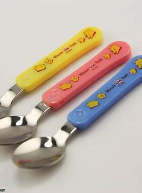 迪士尼Disney 维尼小熊 POOH 不锈钢调羹 勺子 小调羹 孩子调羹