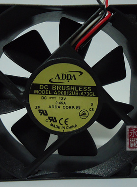 原装正品 ADDA 8025 AD0812UB-A73GL 12V 0.45A 8cm 散热风扇