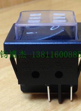台湾进口宏聚船型开关R-210-C5L-BB4脚黑色带防水帽翘板开关