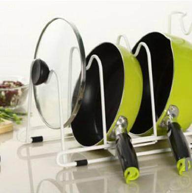 纳川厨房多用置物架4层NC金属锅盖收纳架层高可调整宽度 厂家直销