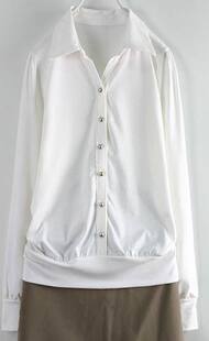 领T恤 2024 C55 假扣衬衫 春秋套头纯棉长袖 客衣都加肥加大码 女装