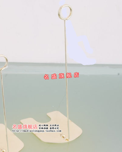 金属广告夹 卡片夹 高档展示架 桌卡 席位卡片夹子 金色20cm