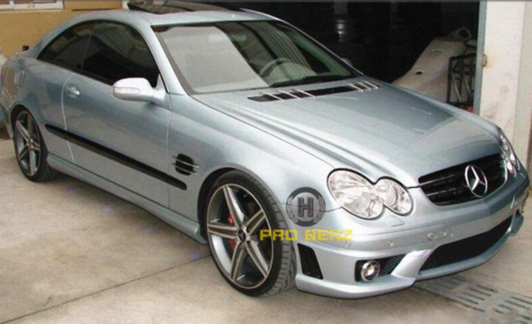 适用 奔驰W209改装防护专用外观套件前杠后杠侧裙爆改CLK63大包围