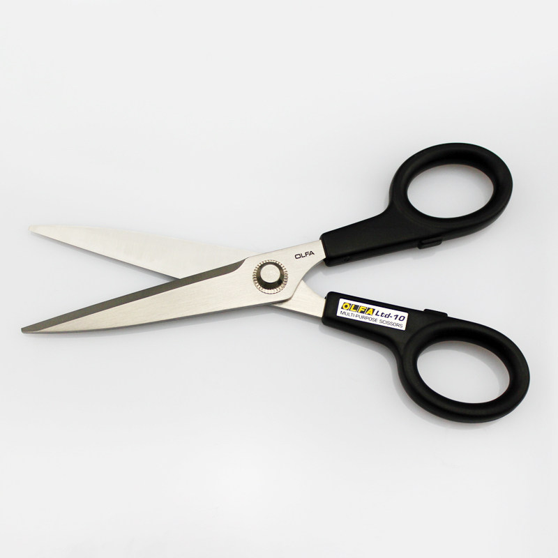 包邮日本原装进口OLFA银黑系列LTD-10剪刀不锈钢加长剪纸布艺剪刀