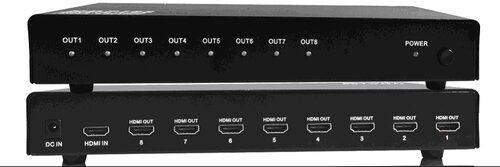 仝丽HDP108 HDMI 1进8出分屏器 八口HDMI分配器 一进八出分配器