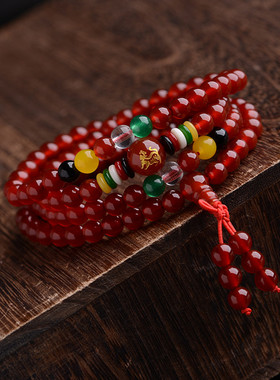 晶韵2026生午马红玛瑙多圈手链