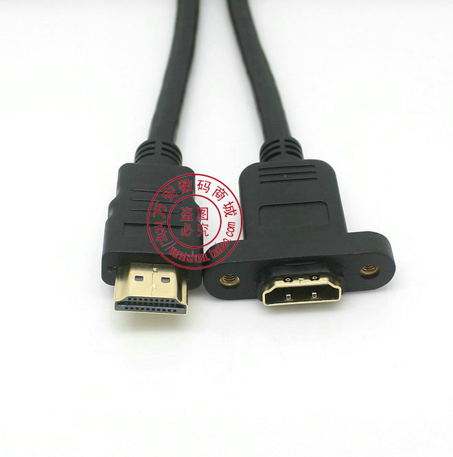 HDMI高清延长线 HDMI公对母转接线 电脑连接电视 60cm 带螺丝固定
