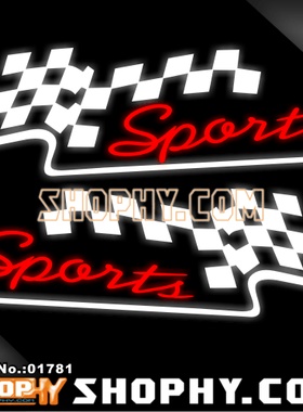 汽车贴纸3M反光贴00781SPORTS对贴