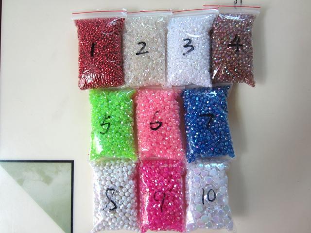 DIY串珠材料 AB彩3mm-6mm彩角泡珠 珠饰品散珠 服装婚纱鞋帽辅料