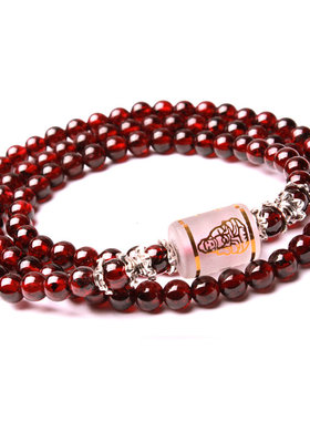 天然石榴石三圈手链文殊大日如来12生肖八大守护神民族风吊坠