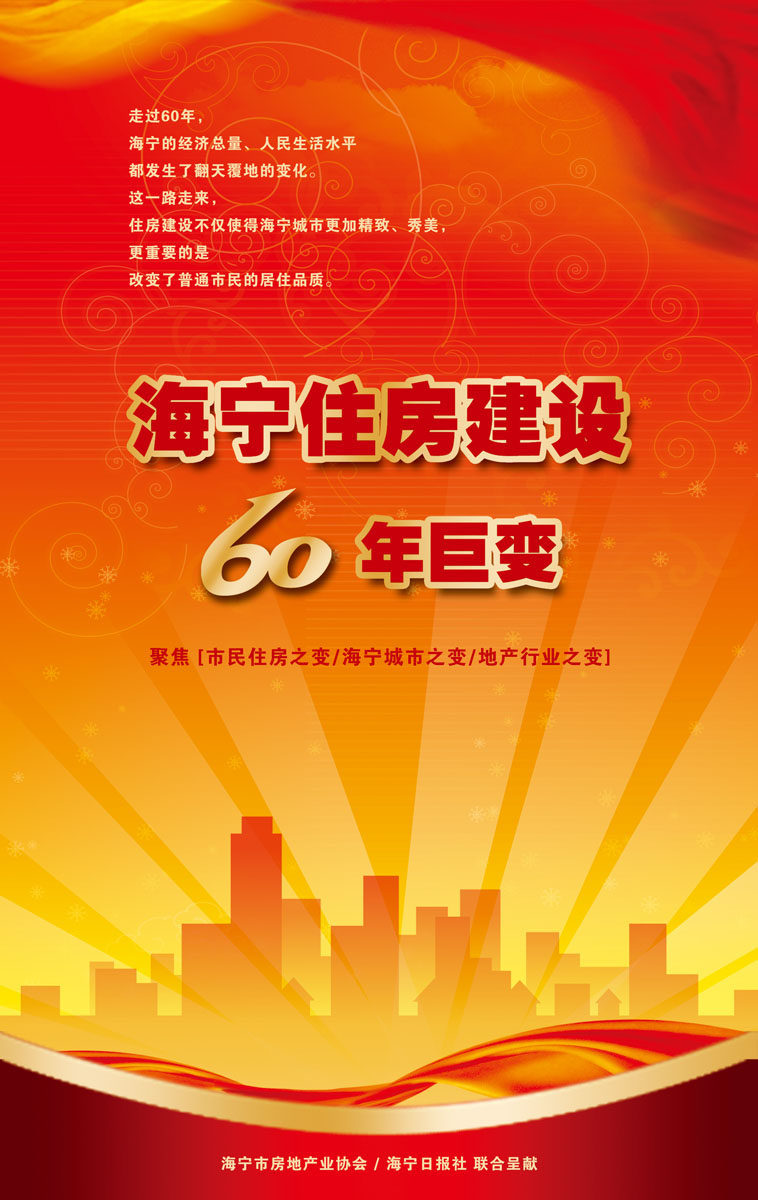586海报印制海报展板素材403住房建设60周年庆典背景