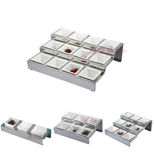 不锈钢火锅酒店KTV自助餐点心架小吃碟水果盘座调味架蔬果沙律碗