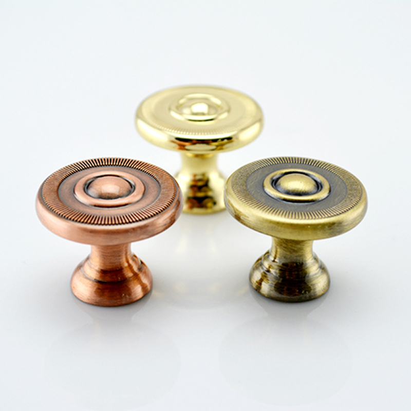 晶美古典单孔圆形小拉手 青/红古金色 衣柜子门抽屉橱柜欧式把手